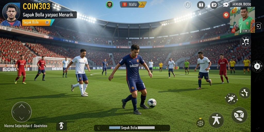 Tampilan antarmuka game Sepak Bola COIN303 yang menarik.