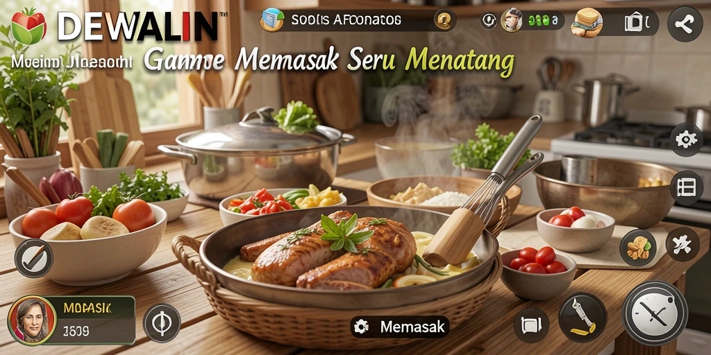 Tampilan antarmuka DEWALIN saat memasak yang menarik dan interaktif.