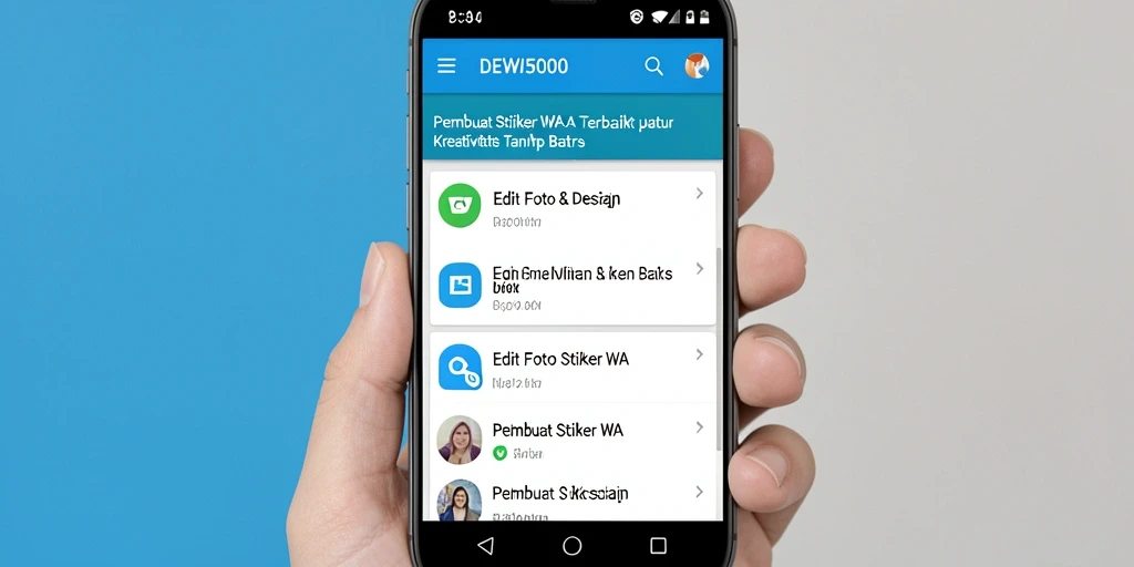 Antarmuka DEWI5000 untuk membuat stiker unik dan kreatif.