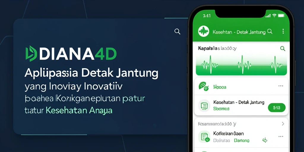 Antarmuka aplikasi Detak Jantung DIANA4D yang sederhana dan informatif.