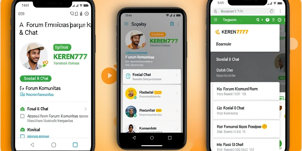 Antarmuka aplikasi KEREN777 menampilkan forum komunitas yang interaktif.