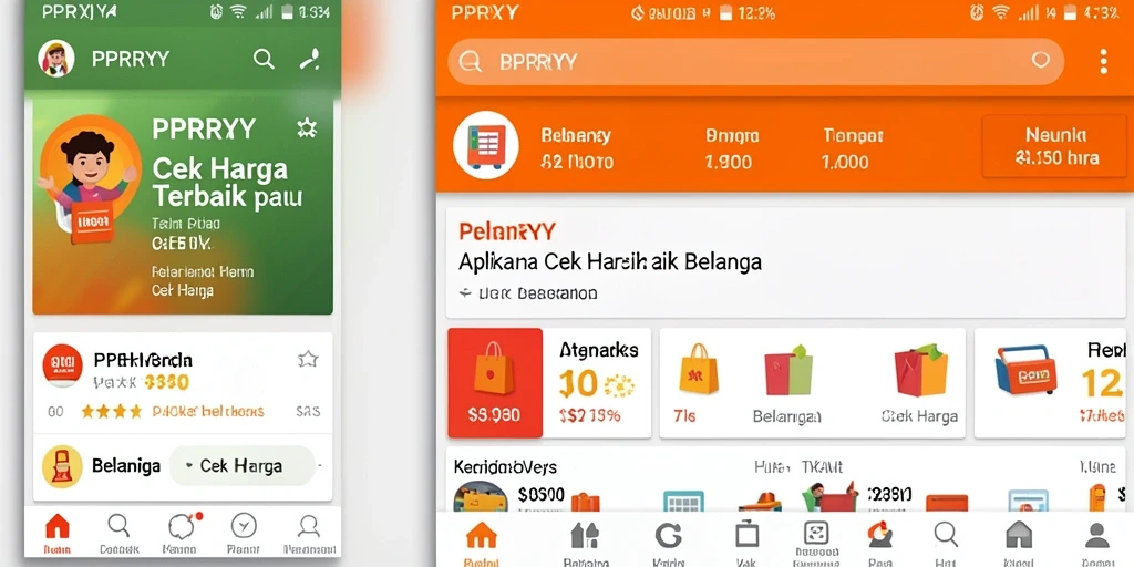 Antarmuka PPRRYY yang menampilkan perbandingan harga secara intuitif.