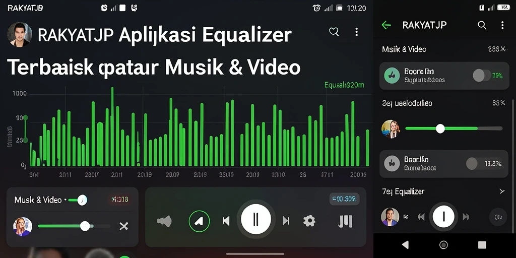 Tampilan antarmuka RAKYATJP dengan kontrol equalizer intuitif.