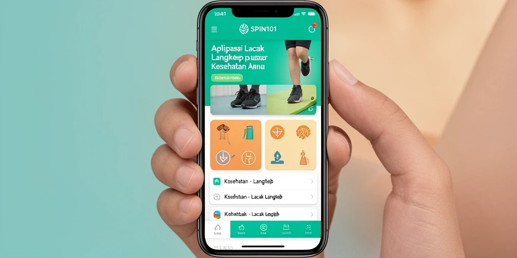 Tampilan antarmuka aplikasi Lacak Langkah SPIN101 yang informatif.