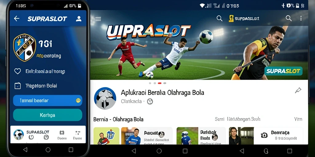 Tampilan antarmuka aplikasi Olahraga Bola SUPRASLOT yang informatif.