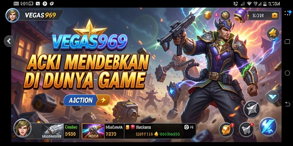 Tampilan antarmuka VEGAS969 saat aksi pertempuran yang menegangkan.